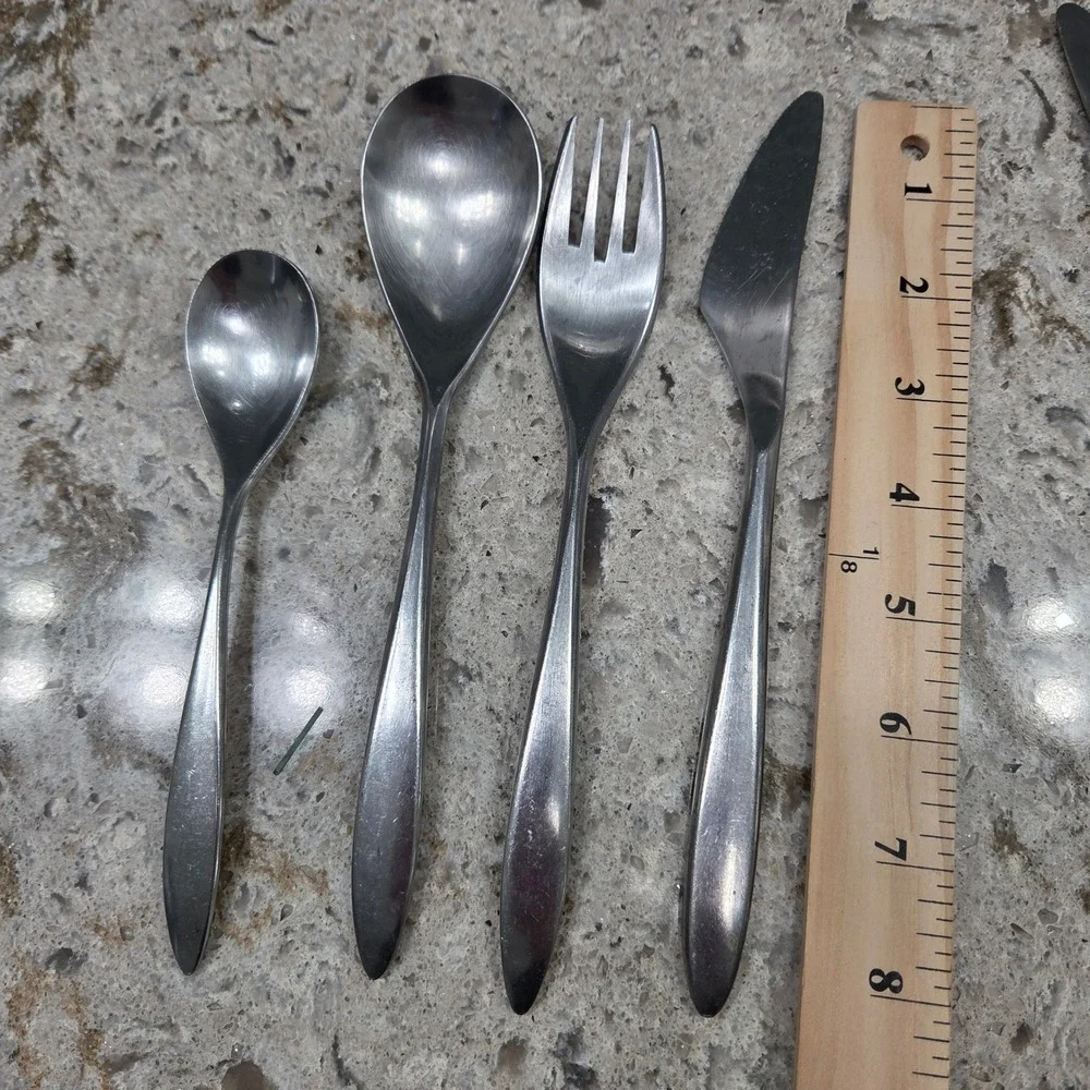 Vintage MCM Oxford‎ Hall Libra Stainless Japan Flatware 4pc Set Silverware